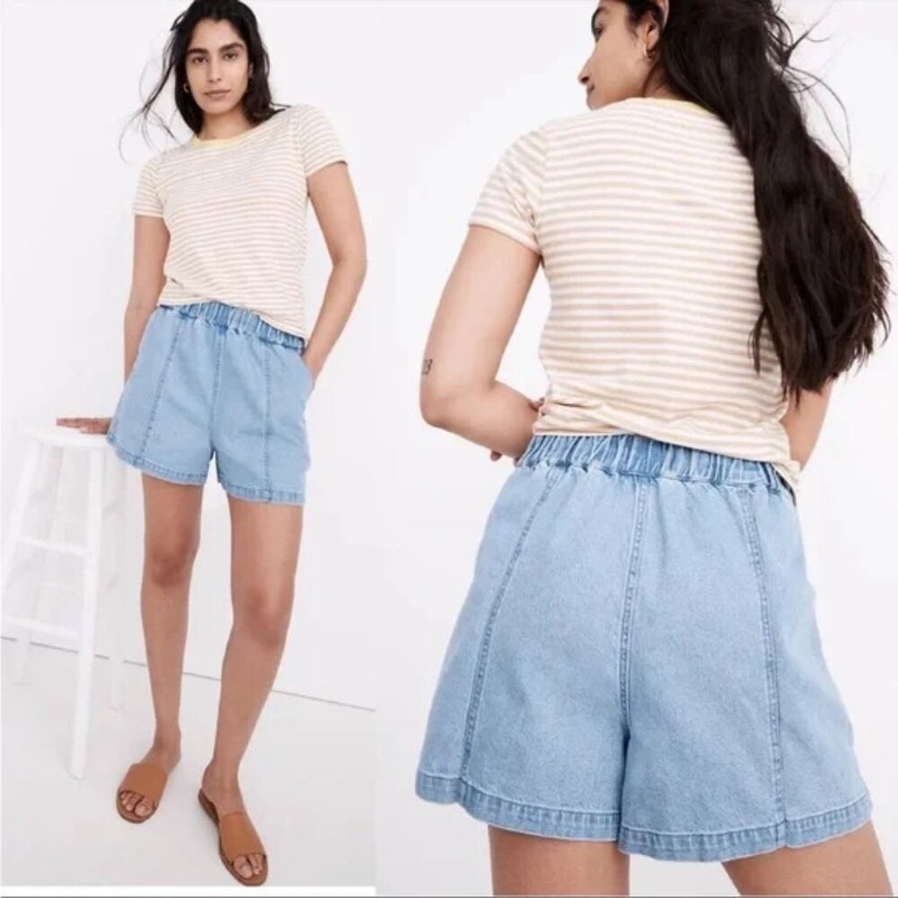 Madewell‎ Light Wash High Rise Easy Pull On Shorts